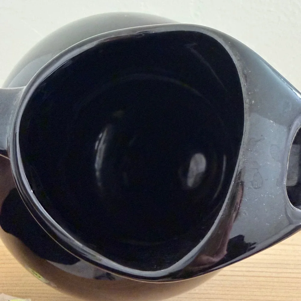 Vintage Hall China 633 Black Ball Water Pitcher‎ Art Deco Ceramic Mid Century